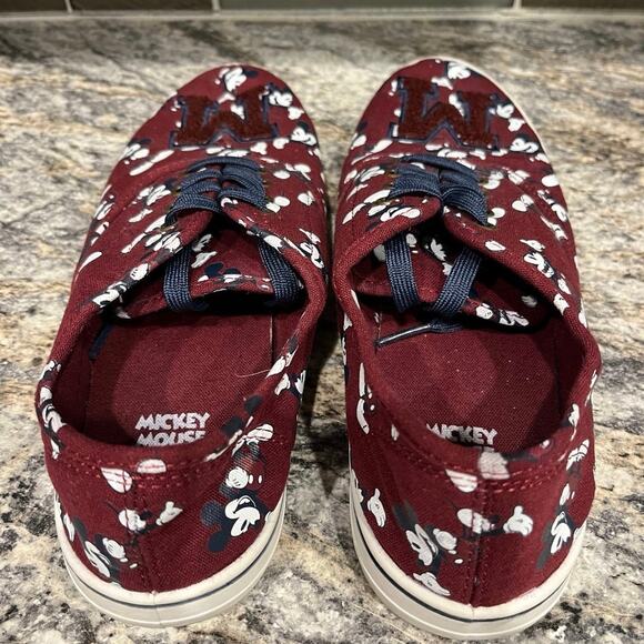 Disney Mickey Mouse Women's 9 Letterman Canvas Mickey Print Tennis Shoe Sneakers - Picture 4 of 5
